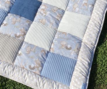 Preview: Krabbeldecke WALDTIERE Waffelpique